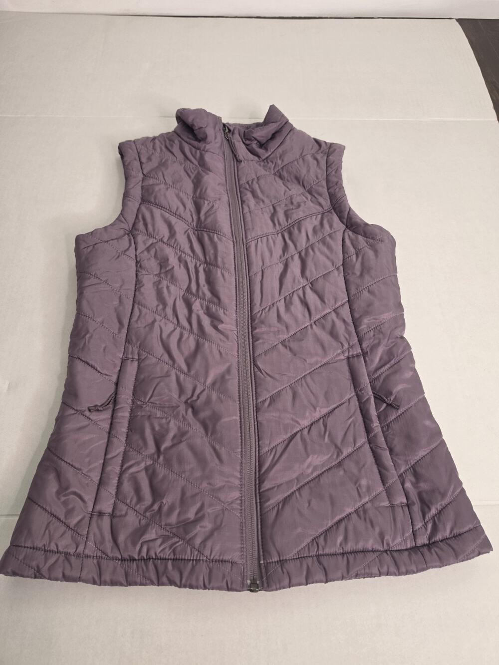 Columbia Omni-Heat Puffer Vest Womens Sz XS Lavender Lightweight Lined Collared